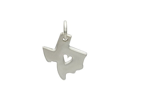 I Love Texas USA State Sterling Silver Charm Pendant, State Charms, Texas State Jewelry - SP940 - BeadPrism