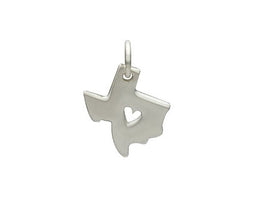 I Love Texas USA State Sterling Silver Charm Pendant, State Charms, Texas State Jewelry - SP940 - BeadPrism