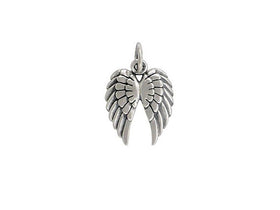 Double Angel Wing Sterling Silver Angel Wing Charm -- Sterling Silver SP939 - BeadPrism