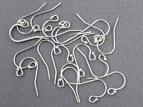 10 Pairs Ear-wires with Ball ends, Silver Filled 22 Guage,  Wholesale - F-SF650A - BeadPrism