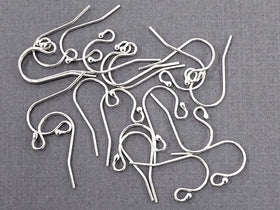 10 Pairs Ear-wires with Ball ends, Silver Filled 22 Guage,  Wholesale - F-SF650A - BeadPrism