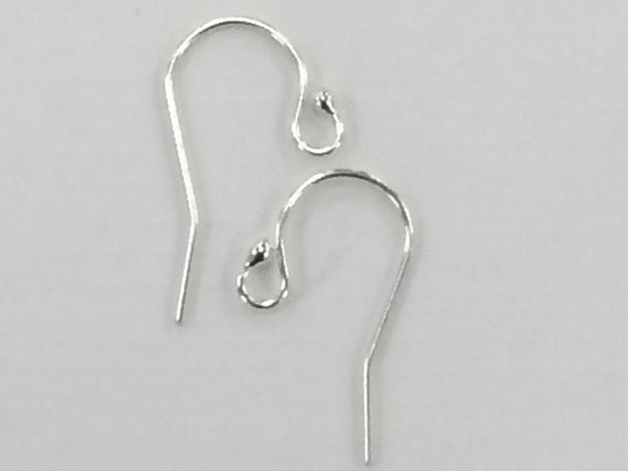 10 Pairs Ear-wires with Ball ends, Silver Filled 22 Guage,  Wholesale - F-SF650A - BeadPrism