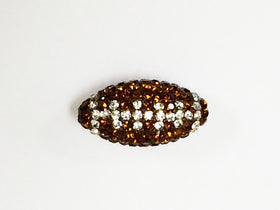 10Pc Crystal Bling Football Bead, Rhinestone Pave Set Sports Beads 21mm 1.5mm Hole Beads -RF108-10 - BeadPrism