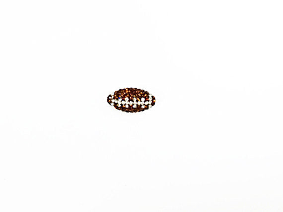 10Pc Crystal Bling Football Bead, Rhinestone Pave Set Sports Beads 21mm 1.5mm Hole Beads -RF108-10 - BeadPrism
