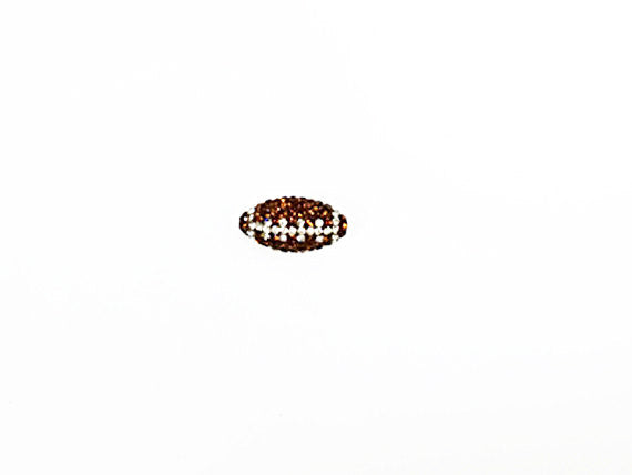 Crystal Bling Football Bead, Rhinestone Pave Set Sports Beads 21mm 1.5mm  Hole Beads - RF108