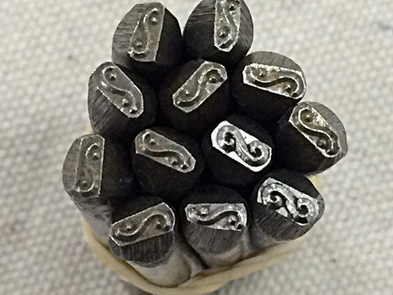 Stainless Steel Spiral S Scroll Swirl Stamp for Metal Stamping and Jewelry design - MSTP-S Swirl - BeadPrism