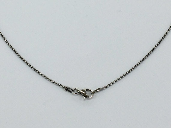 Italian Spiga Chain Finished 18" Necklace Oxidized Sterling Silver .925 1.15mm Thick - SCO101-18 - BeadPrism