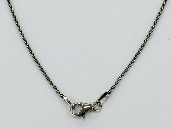 Italian Spiga Chain Finished 18" Necklace Oxidized Sterling Silver .925 1.15mm Thick - SCO101-18 - BeadPrism