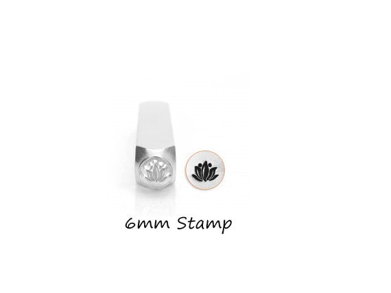 Lotus Flower 6mm Yoga Scroll Design, 6mm Metal Jewelry Stampting Tool, - SC1514-M-6mm - BeadPrism