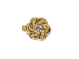 Flower Clasp Gold Plated with Crystal 15mm, Made in Germany, Designer Clasp - CLSP51GP