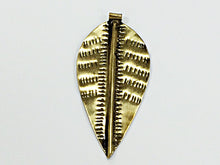 Load image into Gallery viewer, Large Brass Leaf Pendant - Antiqued Stamped 3.5Inch - Boho Tribal - AP128 - BeadPrism