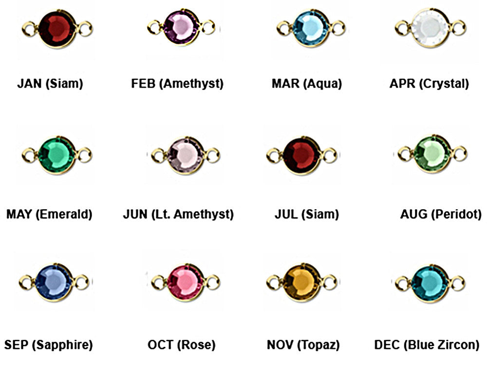 240 pcs Swarovski Birthstone Channel Connectors Gold Plated (20 per month) CLK6G-SET240 - BeadPrism