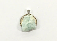 Load image into Gallery viewer, Raw Aquamarine Silver Bail Pendant, Freeform Crystal Point Pendant, 1" Aquamarine Nugget - DP5-Aqua - BeadPrism