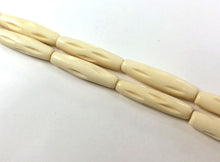 Load image into Gallery viewer, 23 Pcs Carved Hairpipe Ivory/White Color Bone Spacer Beads,Tribal, Ethnic, Wholesale - B8W - BeadPrism