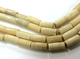 50 Pcs Bone Spacer Beads Carved Tube Ivory Cream Tribal Ethnic Natural Bone Bead Strand - B139C