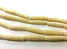 Load image into Gallery viewer, 29Pcs Natural Bone Spacer Beads, Carved Hairpipe Ivory Cream, Tribal Ethnic Bone Bead Strand -B137C - BeadPrism