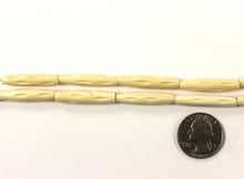 Load image into Gallery viewer, 23 Pcs Carved Tube Ivory/Cream color Bone Beads, Tribal, Ethnic Wholesale - B8C - BeadPrism