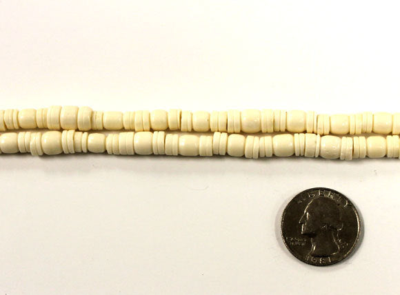 50 Pcs Bone Beads, Carved Tube Ivory White Natural Bone Bead Strand, Tribal Ethnic Beads, BULK - B5W - BeadPrism
