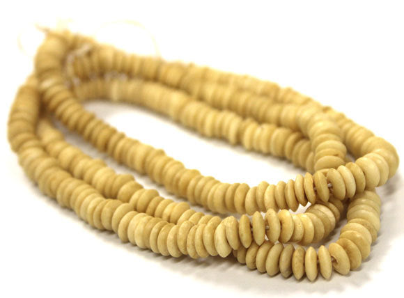 100 Pcs Ivory Cream Bone Spacer Beads, Natural Bone Bead Strand, Tribal Ethnic Beads BULK - BD6C - BeadPrism