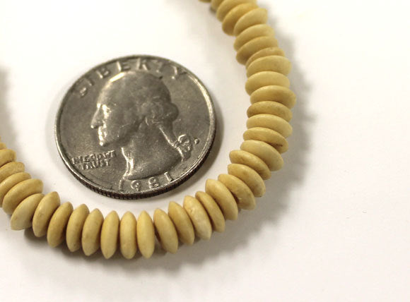 100 Pcs Ivory Cream Bone Spacer Beads, Natural Bone Bead Strand, Tribal Ethnic Beads BULK - BD6C - BeadPrism