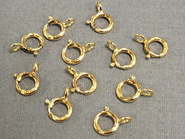 10 Pc 14K Gold Filled 5mm Spring Ring Clasp, Closed Ring, Marked 14Kt Gold Filled 14/20 - GF105-10 - BeadPrism