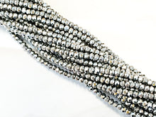 Load image into Gallery viewer, 3mm Rondells Antique silver Chinese Crystal Strand Extra Long Spacer Beads 200 approx - DC100-Silver - BeadPrism