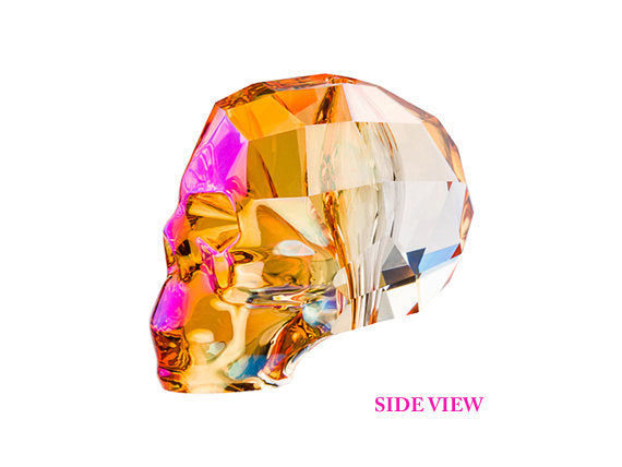 Skull Beads Swarovski Crystal 13mm - 1 pc - Astral Pink  Crystal Skulls - 5750-13CLas - BeadPrism