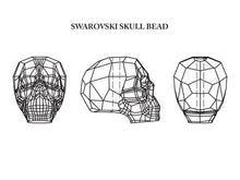 Load image into Gallery viewer, 1 pc Skull Beads Swarovski Crystal 13mm Mettalic Blue 2X Crystal Skulls 1.5mm Hole - 5750-13CLmtb2X - BeadPrism