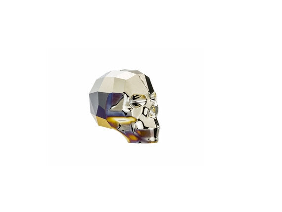 1Pc Swarovski 2X Crystal Skull Beads 13mm Mettalic Light Gold 1.5mm Hole -5750-13CLmlg2X - BeadPrism