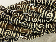 Load image into Gallery viewer, 29 Pc Batik Bone Tube Beads, Brown ivory Cream Natural Bone Tribal Ethnic Spacer Beads Strands - B21 - BeadPrism