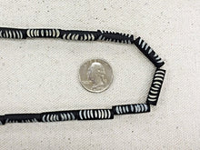 Load image into Gallery viewer, 29 Pc Carved Bone Tube Beads, Black and White Spacer Bead Strands, Tribal Ethnic Beads, BULK - B334 - BeadPrism