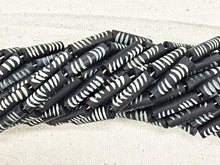 Load image into Gallery viewer, 29 Pc Carved Bone Tube Beads, Black and White Spacer Bead Strands, Tribal Ethnic Beads, BULK - B334 - BeadPrism