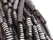 Load image into Gallery viewer, 29 Pc Carved Bone Tube Beads, Black and White Spacer Bead Strands, Tribal Ethnic Beads, BULK - B334 - BeadPrism