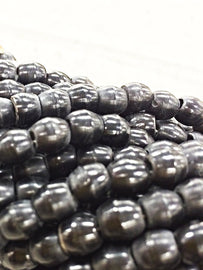 100Pc Carved Horn Oval Beads, Black Horn Spacer Bead Strands, Tribal Ethnic Beads, BULK-BOSB - BeadPrism