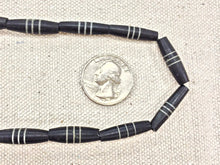 Load image into Gallery viewer, 23Pc Carved Natural Bone Tube Spacer Beads Black/White, Tribal Ethnic Bone Bead Strands, BULK-B332 - BeadPrism