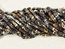 Load image into Gallery viewer, Natural Bone Spacer Bead Strand Brown/White Batik 29 Beads, Tribal Ethnic Batik Bone Beads -B230 - BeadPrism