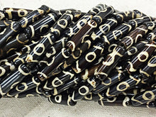 Load image into Gallery viewer, 30Pc Batik Natural Bone Tube Spacer Beads, Brown Ivory Cream, Tribal Ethnic Bead Strands BULK-B231 - BeadPrism