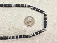 Load image into Gallery viewer, 19 Pc Carved Bone Tube Beads, Black and White Spacer Bead Strands, Tribal Ethnic Beads, BULK - B26 - BeadPrism