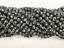 Load image into Gallery viewer, 92 Pc Carved Round Bone Beads, Black &amp; White Spacer Bead Strands, Tribal Ethnic Beads, BULK - B333 A - BeadPrism