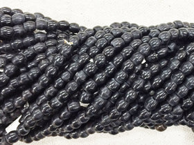 100Pc Carved Horn Oval Beads, Black Horn Spacer Bead Strands, Tribal Ethnic Beads, BULK-BOSB - BeadPrism