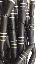 Load image into Gallery viewer, 23Pc Carved Bone Tube Beads Black&amp;White Tribal Ethnic Natural Spacer Bead Strands BULK-B331 - BeadPrism