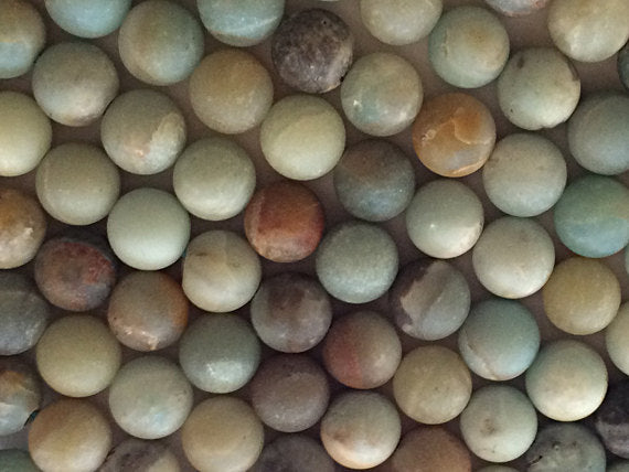 10mm Matte Amazonite Gemstone Round Beads, Full Strand 40 beads, Ocean Blue Gemstone Beads - SAMZ104 - BeadPrism