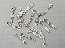 Load image into Gallery viewer, 20 Pc Feathers Pewter Small 19mm, .75 Inch Antique Silver BULK Wholesale - PBF017 - BeadPrism