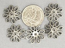 Load image into Gallery viewer, 40 Pc Bead Caps, Large Pewter Cap 19mm Antique Silver BULK Wholesale - PBF021 - BeadPrism