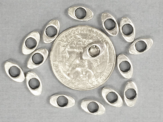 100 Pc 10mm Bead Frame silver Pewter- PBF027 - BeadPrism