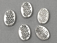 Load image into Gallery viewer, 20 Pc Tree of Life Oval Bead Antique Silver Finish Pewter yoga bead, nature bead, tree bead - PBF062 - BeadPrism