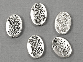 20 Pc Tree of Life Oval Bead Antique Silver Finish Pewter yoga bead, nature bead, tree bead - PBF062 - BeadPrism
