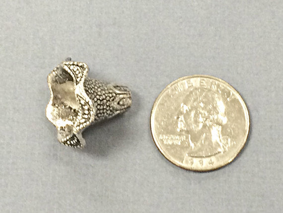 4 Pc Bead Caps, Bead Cones Large Pewter 17mm Clasp Antique Silver BULK Wholesale - PBF012S - BeadPrism