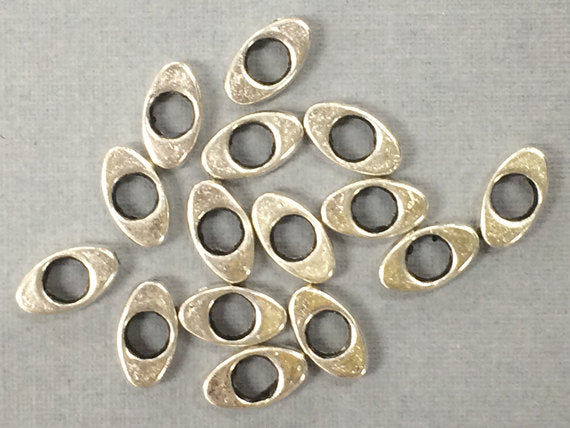 100 Pc 10mm Bead Frame silver Pewter- PBF027 - BeadPrism