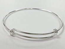 Load image into Gallery viewer, 1 Pc Sterling Silver Personalized Bangle Expandable Bracelet 7-8.5 Inch Small Anti Tarnish - BBNGA03 - BeadPrism